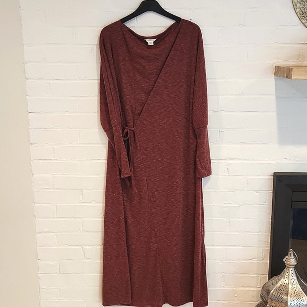 NWOT CASLON Long Sleeves Side Tie Midi Dress